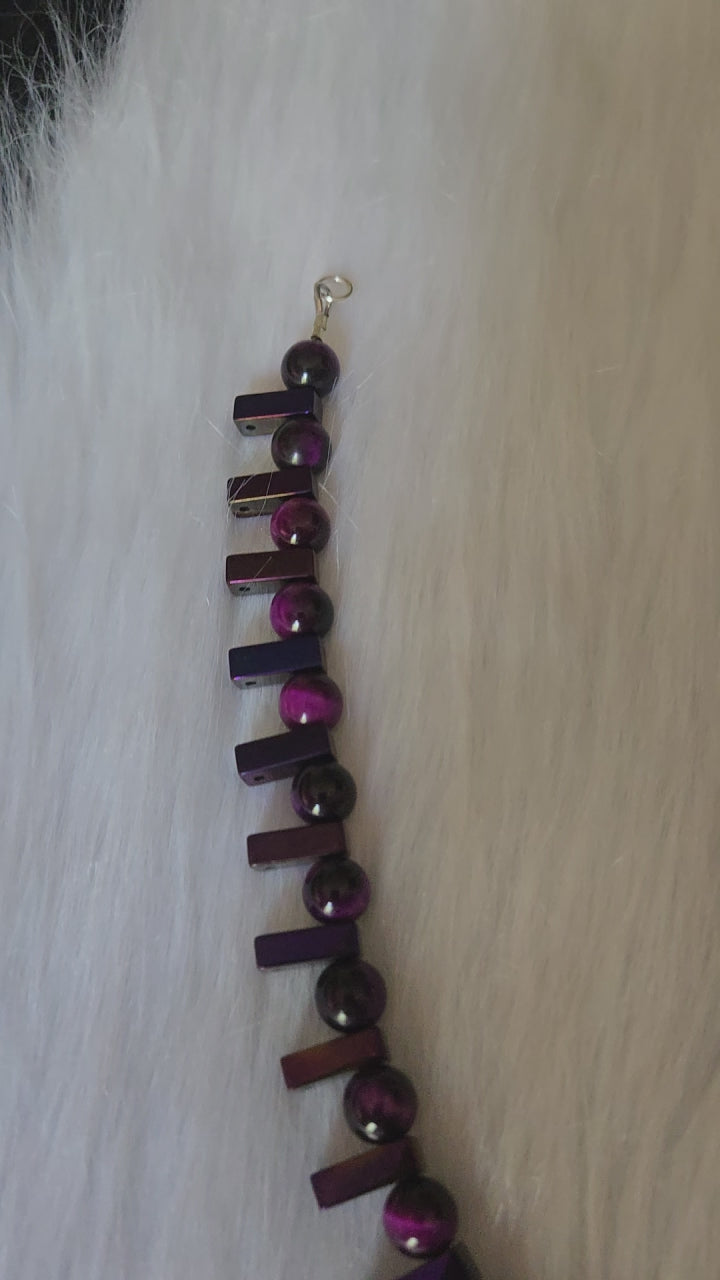 Purple Tigers eye and Purple Hematite