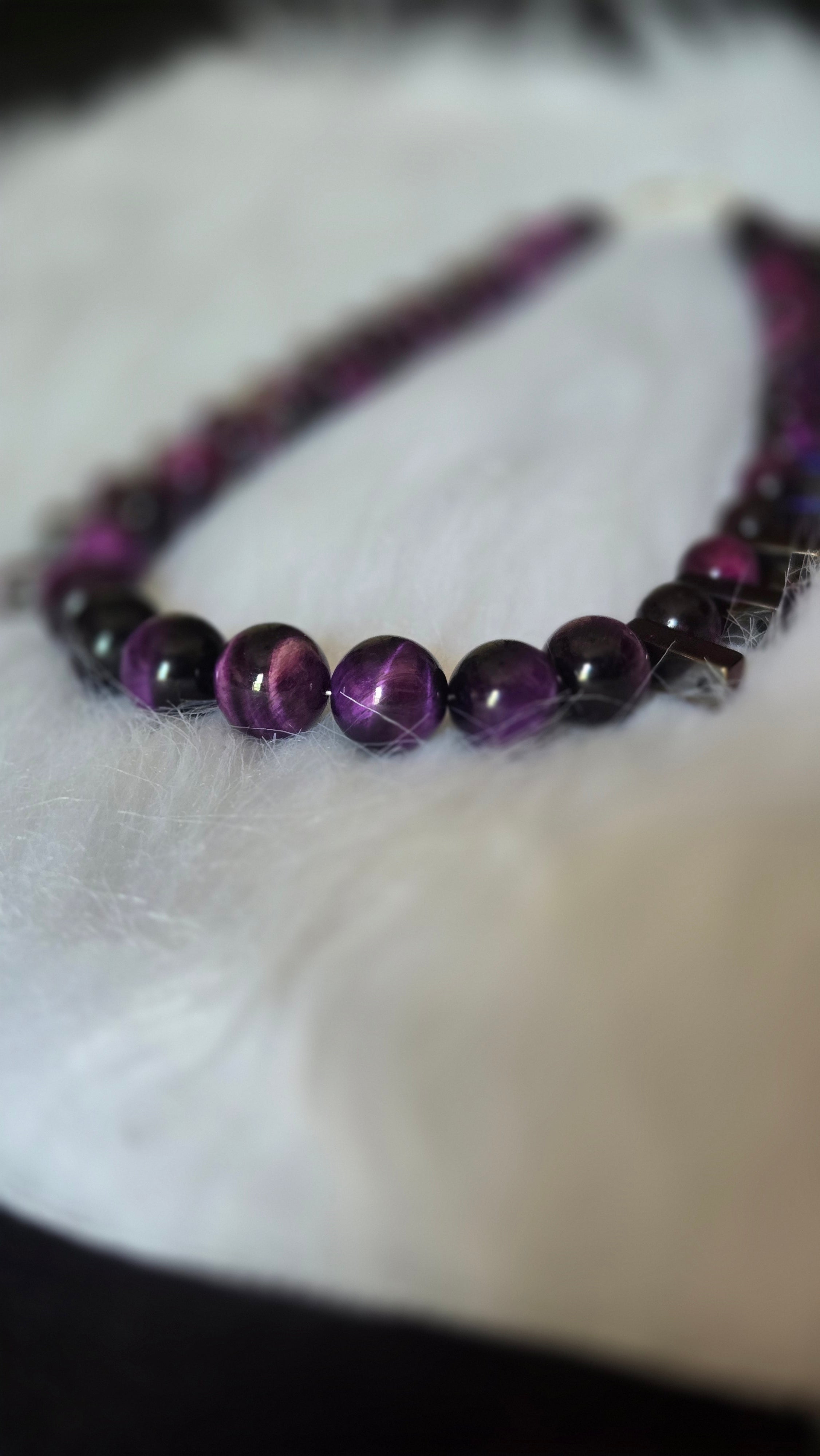 Purple Tigers eye and Purple Hematite