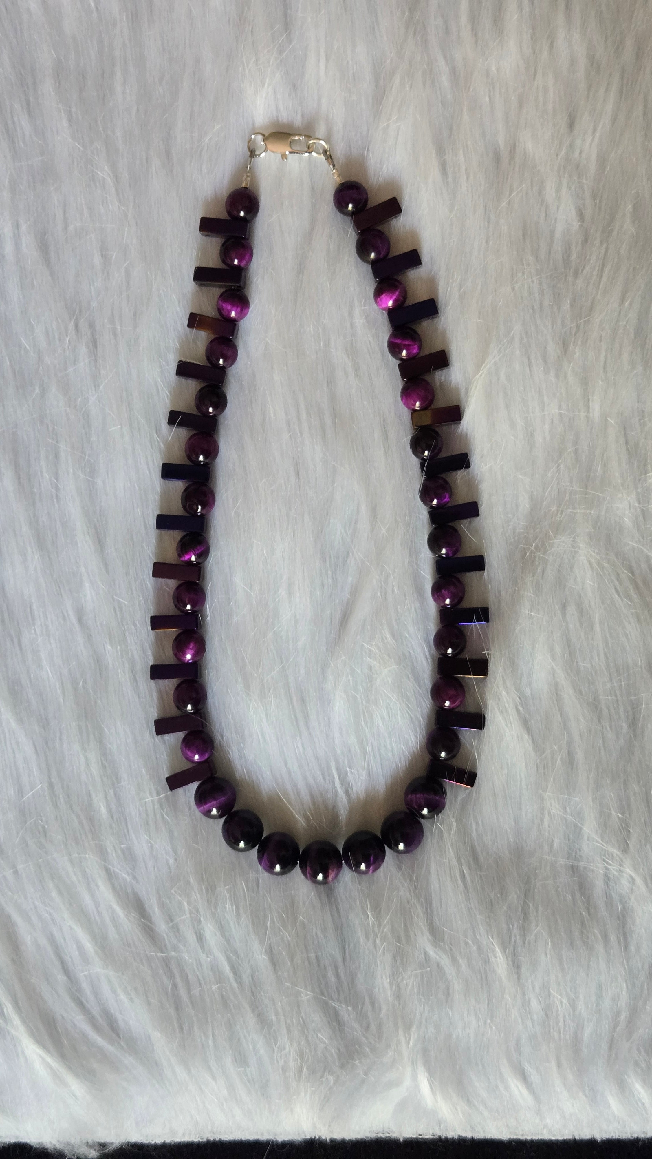 Purple Tigers eye and Purple Hematite