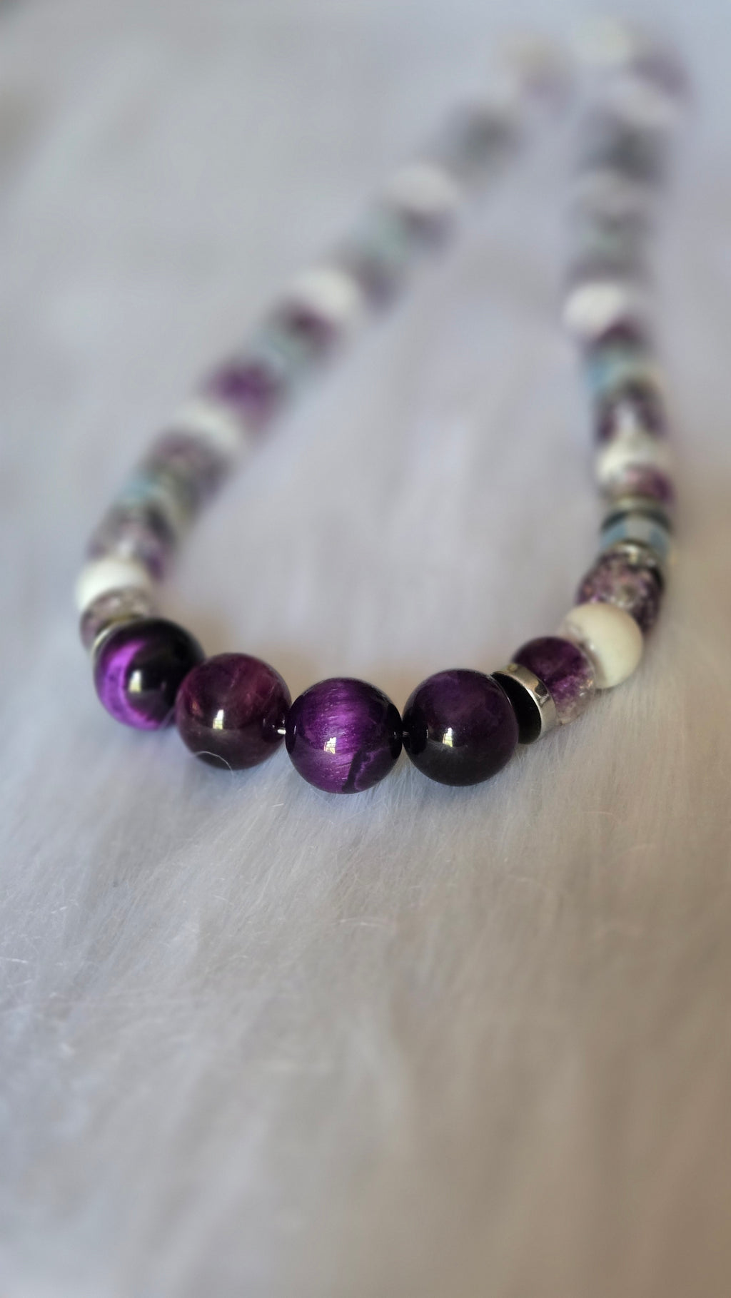 Purple Tiger's eye with mixed stones