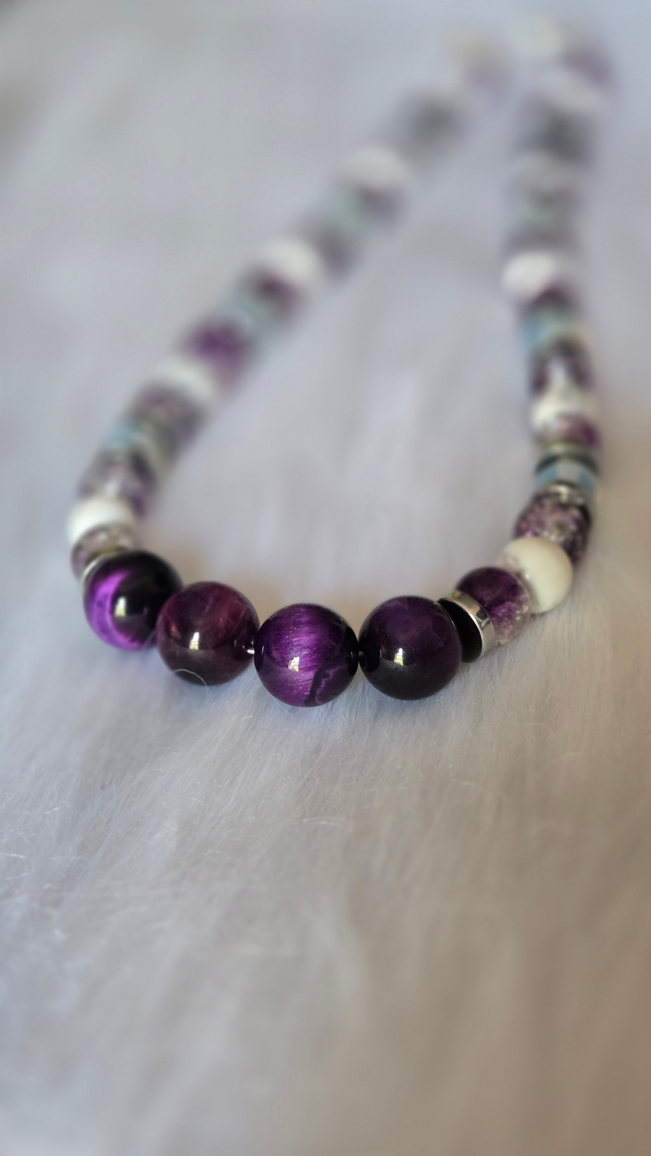Purple Tiger's eye with mixed stones